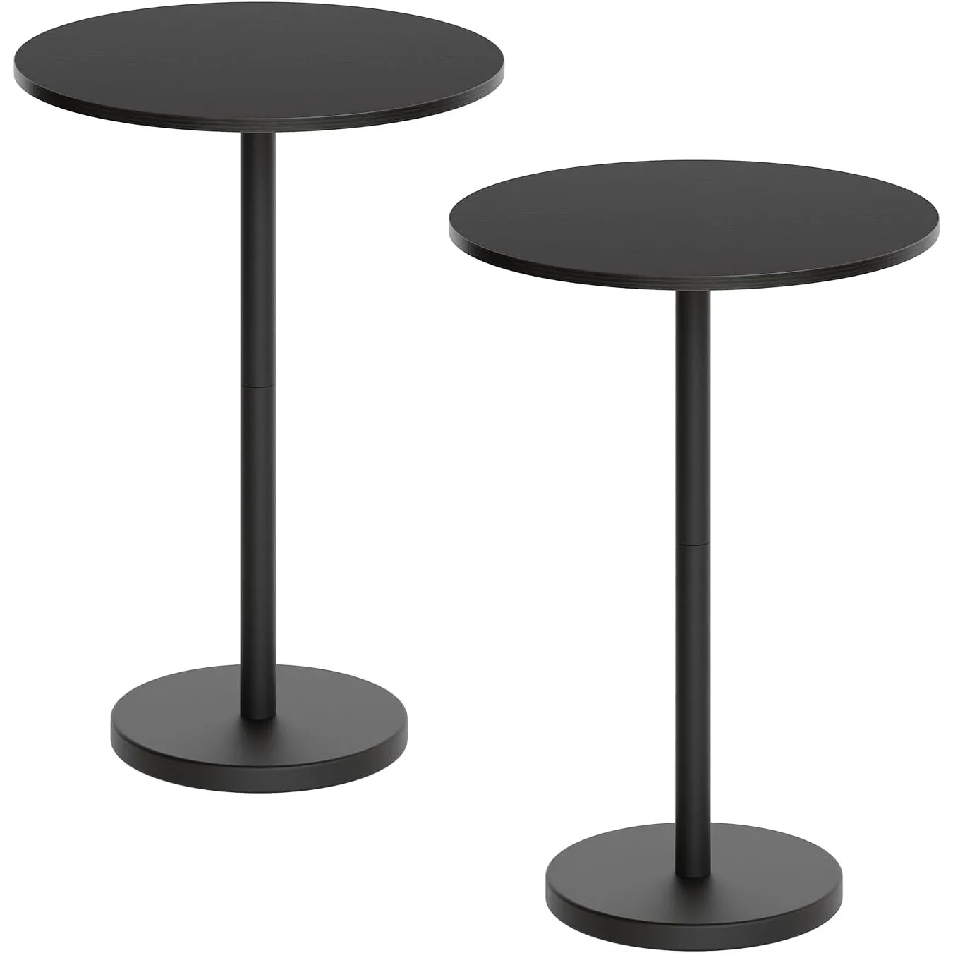 

Round Bar Table Set of 2, 39.4'' Counter Height Pub Table, Metal Frame Cocktail Table for Bistro Dining Room Living Room
