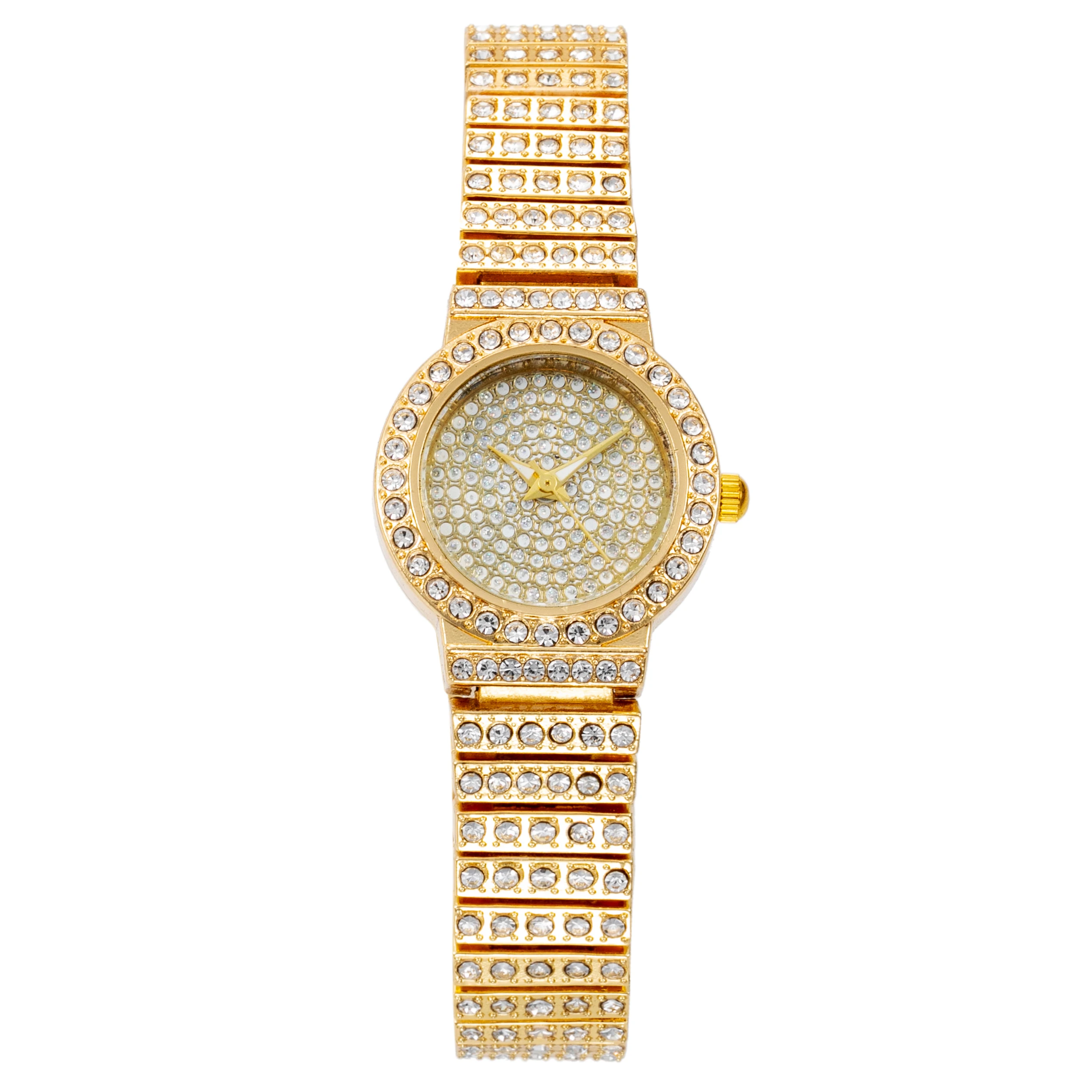 

Manufacturer direct sales of Starry Sky steel strip alloy bracelet with diamond inlay, fashionable temperament decoration, quart