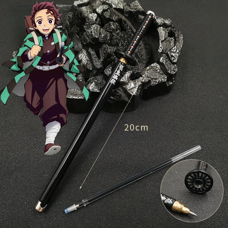 20cm Demon Slayer Signatur-Stift Shinobu Metall-Kugelschreiber in Originalgröße Anime-Charakter Zubehör Bürobedarf Geschenke