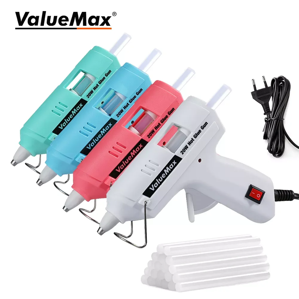 ValueMax 20W Hot Melt Glue Gun for Home DIY Quick Repair Mini Glue Gun Tool With 20 PCS 7MM Glue Sticks