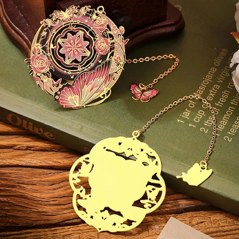 

4Pcs Elegant Butterfly Metal Bookmarks Featuring Intricate Cutout Design for Marking Pages in Books Decorative Gift K1KF