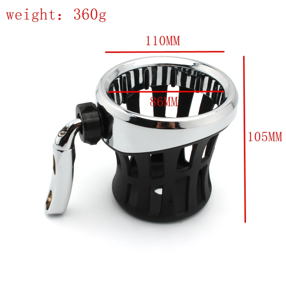 New Black Chrome Motorcycle Drink Holder Bike Water Cup Bottle Holder Handlebar Bottle Holder coffee stand Accessories Rubber image 5