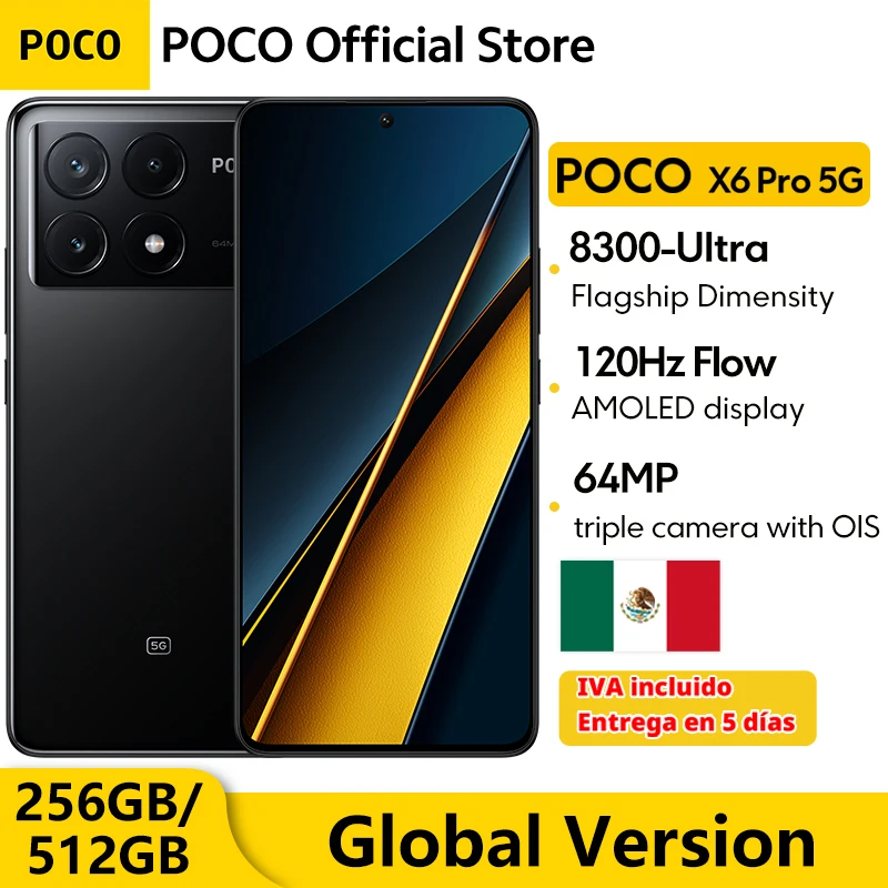 IVA Incluido Global Version POCO X6 Pro 5G Smartphone Dimensity 8300-Ultra 6.67