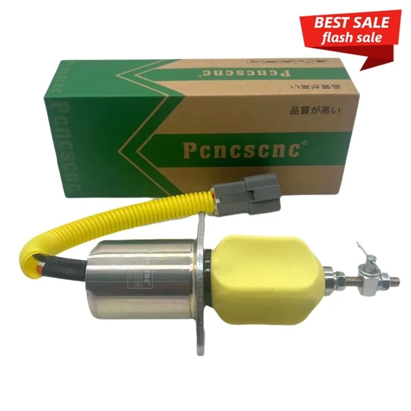 

1751ES-12A3UC12B1S 12V Fuel Shut Off Solenoid 129953-77811 for Yanmar 4NTE94 Engine for Hyundai R60-5 R210-5 SA-4673-S