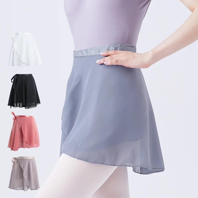 バレエ ラップ スカート 大人 子供 レースアップ シフォン ダンス 練習用スカート