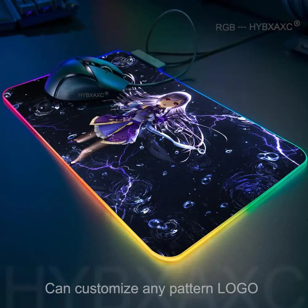 Genshin Impact Keqing Mousepad لوحة ماوس كبيرة للألعاب RGB LockEdge سميكة لوحة مفاتيح الكمبيوتر الجدول حصيرة مكتبية