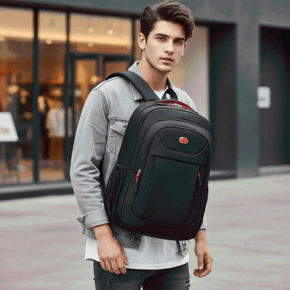 Nylon Students Daypack Anti-splash Water Scratch Prevention Large Capacity School Bag Polyester Contrast Color Laptop Backpack