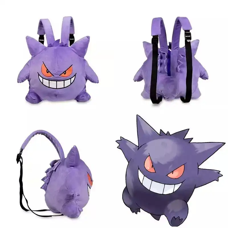 New Pokemon Gengar Backpack Lovely Japanese Style Plush Bag Eevee Snorlax Backpack Schoolbag Cosplay Props Xmas Gifts