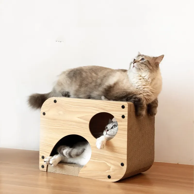 

Cat Scratching Board Creative DIY Pet's Tree Hole Shape Nest House Vertical Dander Resistant Eco Cat's Toy Pet's Supplies