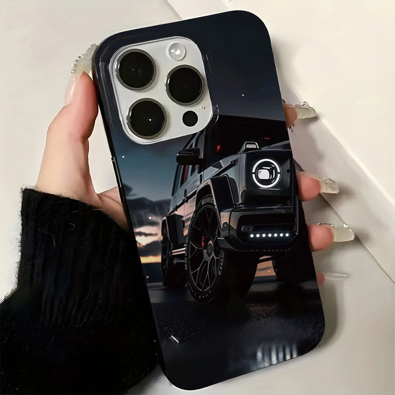 

Cool Black Car Print Phone Case For iPhone 11 12 13 14 15 16 17 Pro Max Air 16e 17e XR X XS Max 7 8 Plus Shockproof Soft Cover