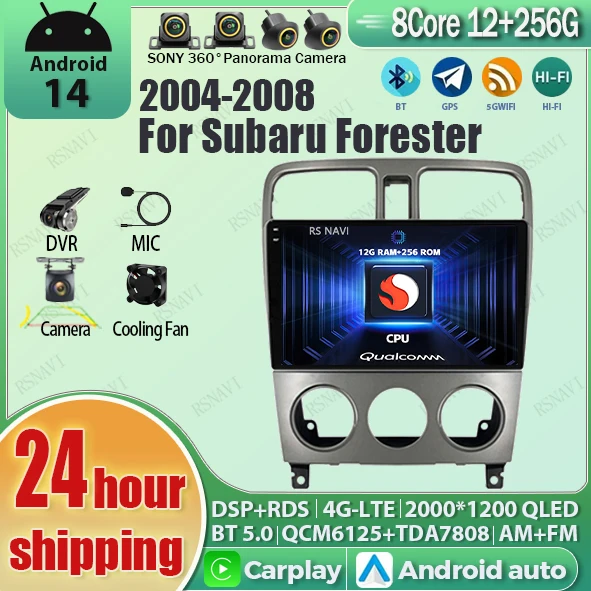 

Android 14 For Subaru Forester SG 2002 - 2008 2K QLED Android Car Radio Multimedia Video Player GPS Stereo CarPlay 4G Head Unit