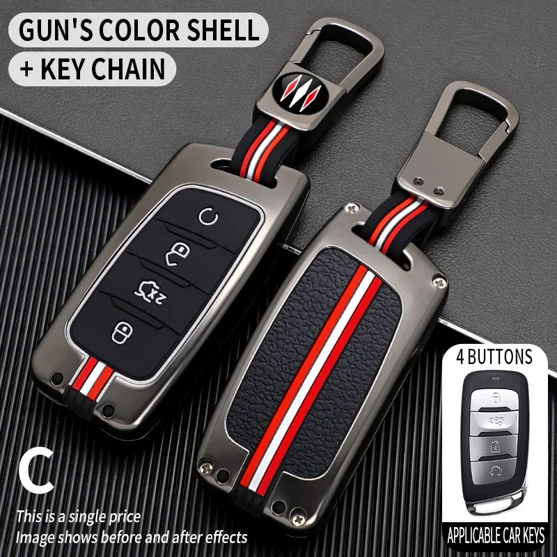 

7/3/4 Bottons metal car key cover fob case shell for Changan Hunter F70 CS35 CS75 plus cs85 Coupe CS95 accessories