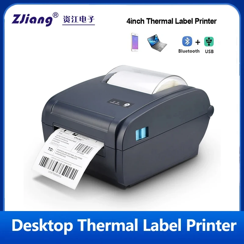 ZJ9210 Thermal 40-110mm Labels Printer Shipping  4x6 Barcode  Label Stickers USB Bluetooth Width Waybill Printer