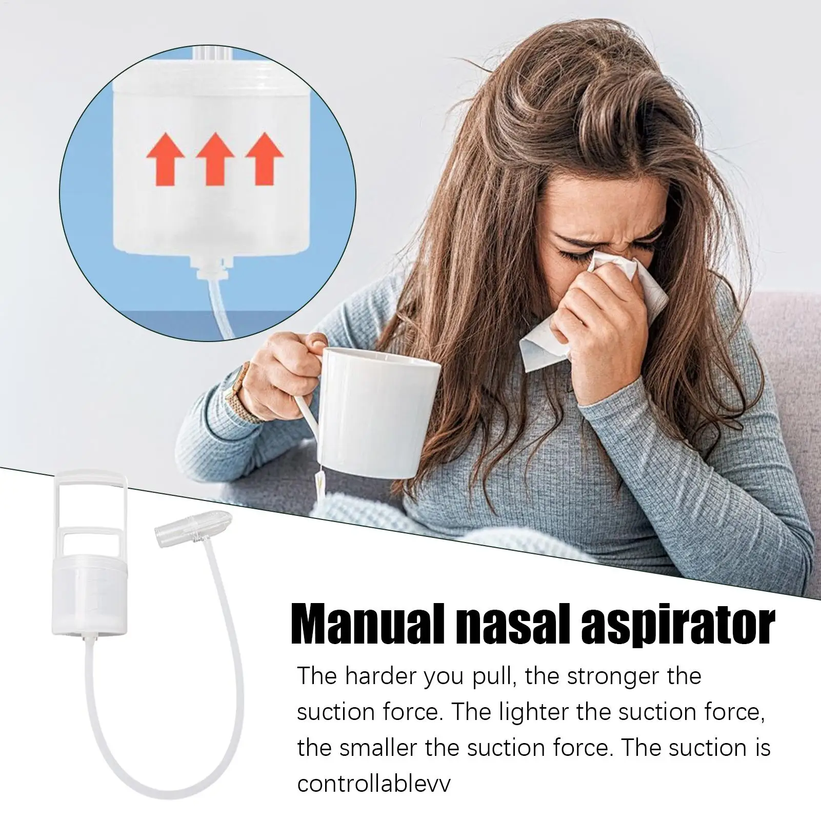 Nasal Aspirator for Baby Nose Cleaner Booger Sucker for Negative pressure vacuum nasal suction and nasal congestion device ﻿