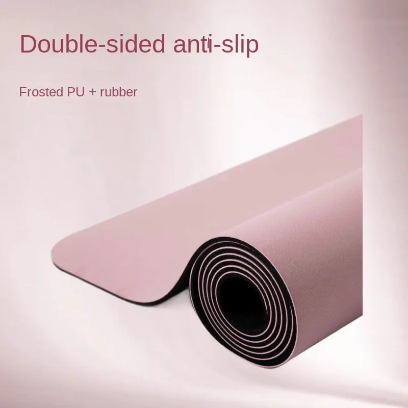 Matte PU Natural Rubber Yoga Mat Non-Slip Wider 68CM 5mm Thick Lightweight 3kg Men Women Home Use Dance Sports Fitness Rectangle