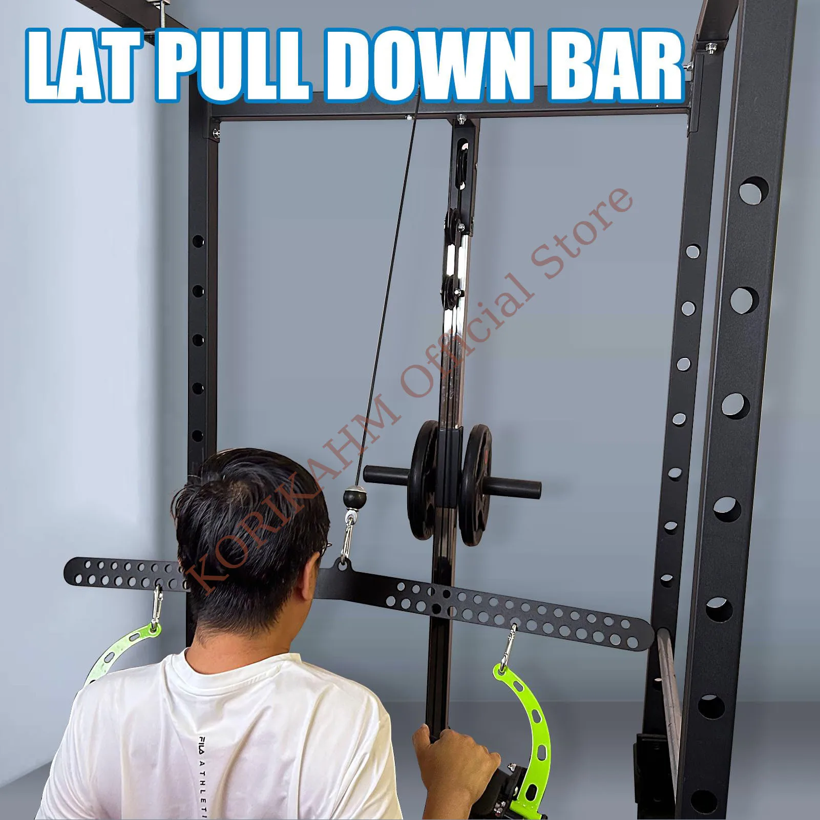 LAT Pull Down Handle Adjustable Back Training T-Bar For Biceps Triceps Arm Strength Training Pulley Fitness System Accessories