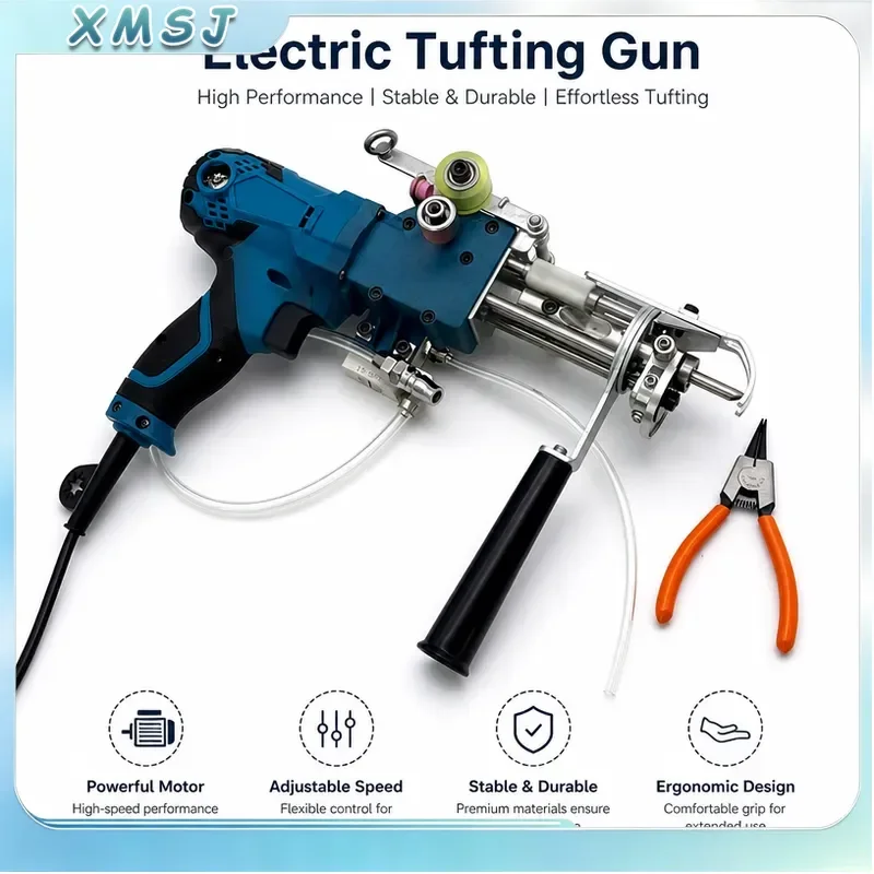 Professional 2 In 1 Electric Carpet Tufting Gun Loop Pile Cut Pile Kit Handheld Rug Making Machine Pneumatic Tufting Tool for
