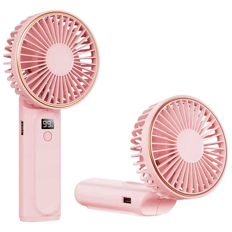 A60T Effortless Handheld Fan, 3600Mah Portable Fan Mini Fan, 6 Speeds Adjustable, Small Personal Fan, Foldable Mini Desk Fan