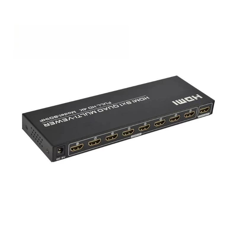 FJ-801HF  Direct Manufacturer 4K Hd 3840*2160*30Hz Hdmi 8*1 Quad Multi-Viewer 4K 8 Port Hdmi Splitter