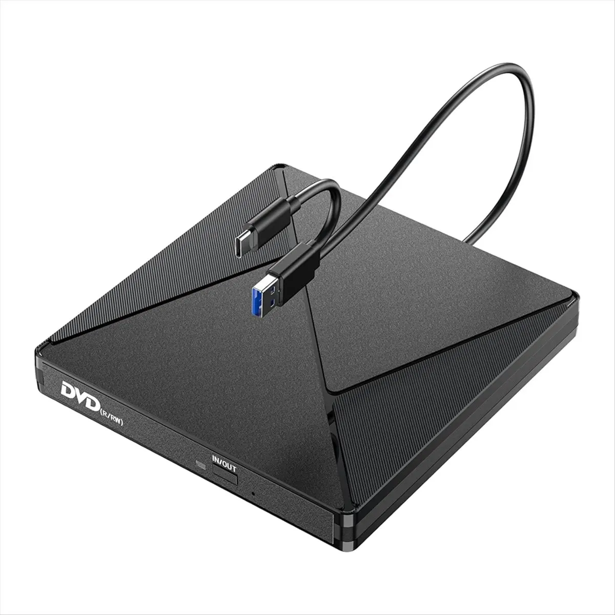 ABAN External CD/DVD Drive,Portable DVD Reader Writer ROM Drive,CD Burner External Disk Drive for Laptop Desktop ,