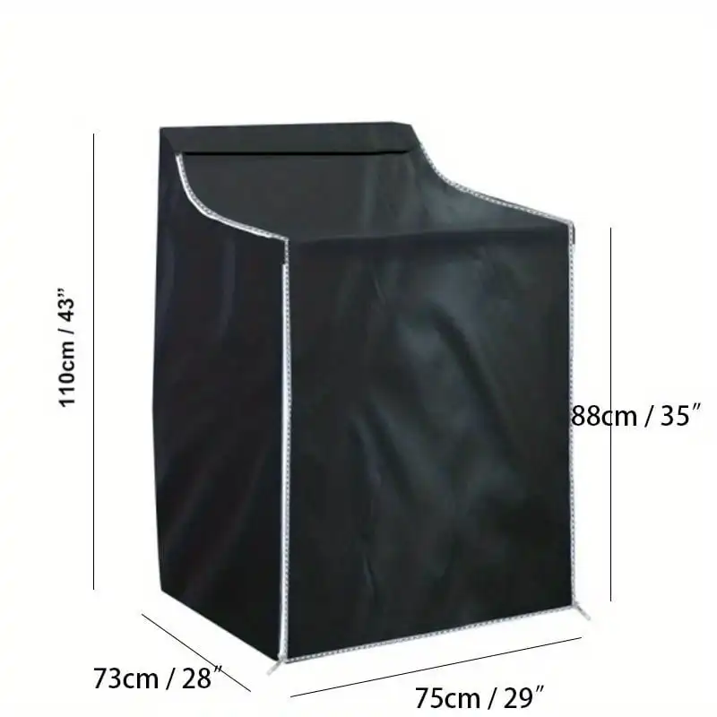 Front Load Washing Machine Cover Waterproof Anti-UV Dustproof Dryer Protective Cover with Zipper for Indoor Balcony Outdoor Laun