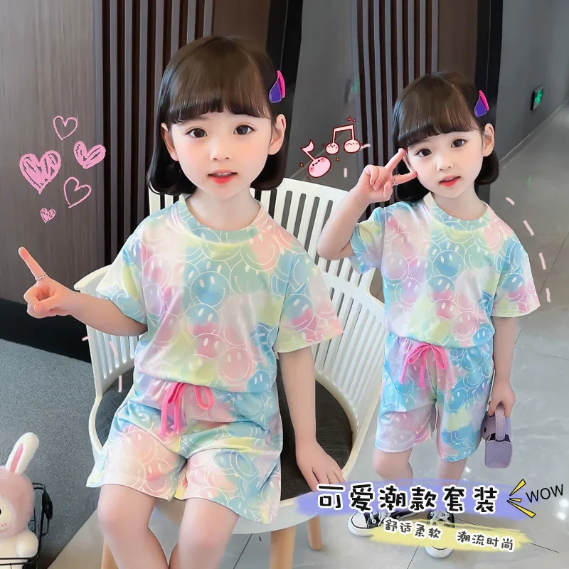 Demon Slayer T-Shirt + Shorts Kawaii Kinderkleidung Mädchen Cartoon Anime Kurzarm-Set Sommer Heimkleidung T-Shirts Geburtstagsgeschenk – Detail 7