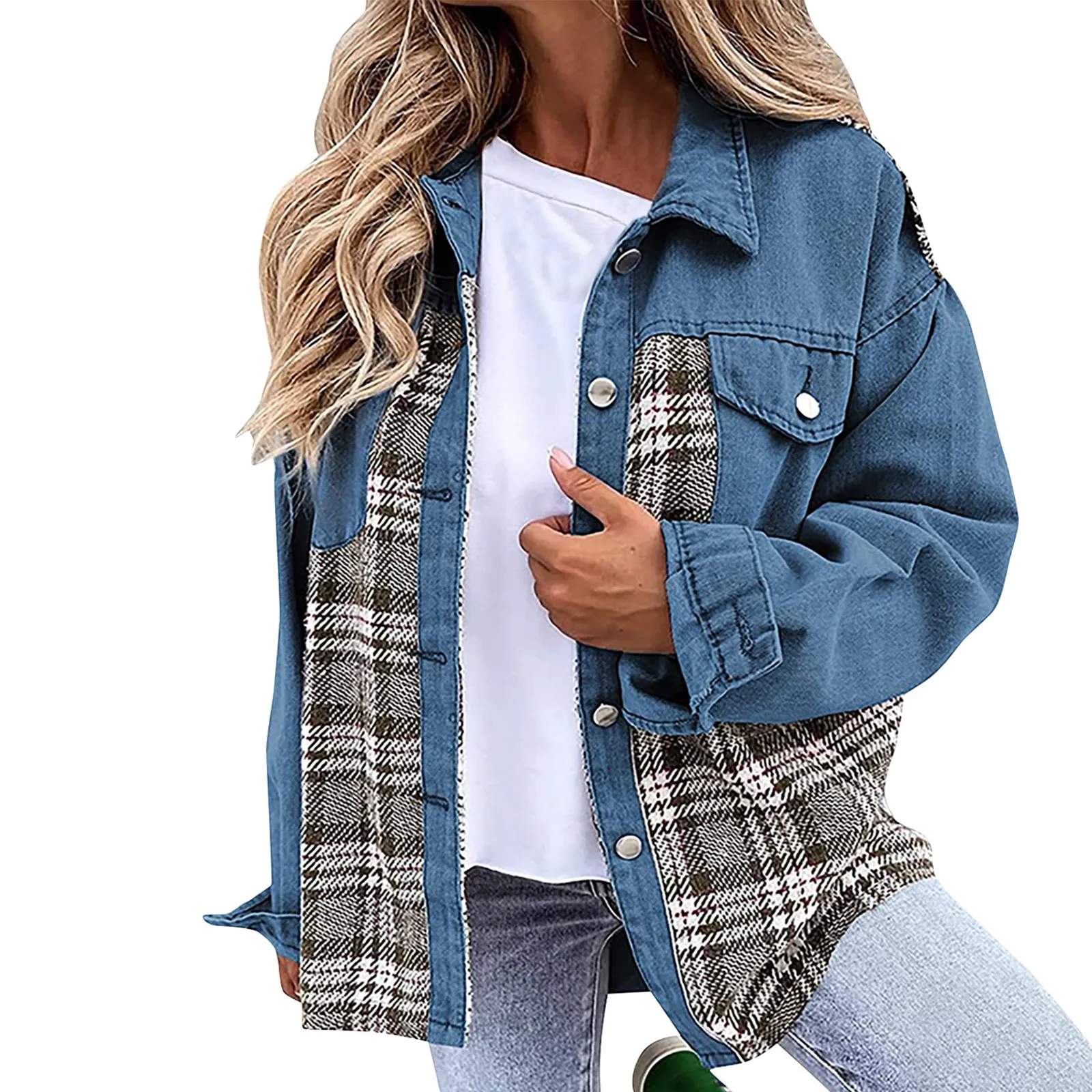 

Women Denim Shirts Loose Vintage Designed Female Jeans Long Shirts Long Sleeve Blue Casual Streeetwear Tops Women'S Winter Coats