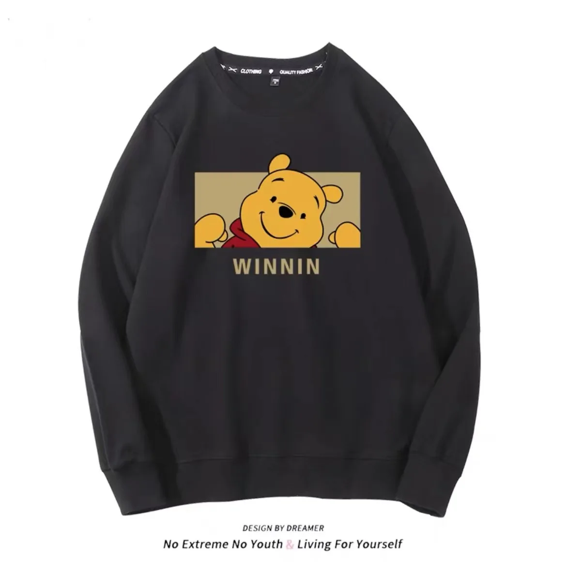 Disney Winnie The Pooh Sweatshirt Frühling und Herbst Neu 2023, Cartoon, lockeres, dünnes Rundhals-Top