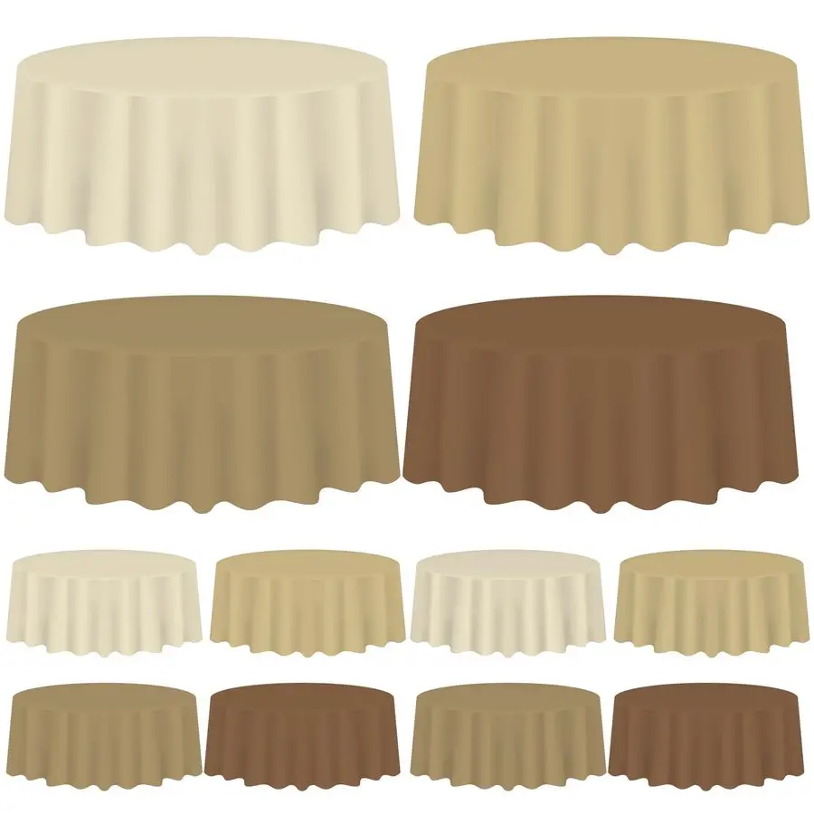 

Набор из 16 коричневых градиентных пластиковых скатертей, 4 цвета, круглые, водонепроницаемые, для вечеринок, Дня благодарения, осенних столов