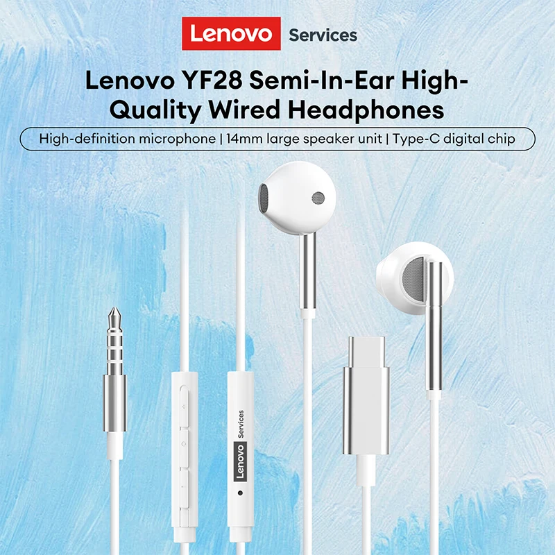New Lenovo YF28 Semi-In-Ear Wired
