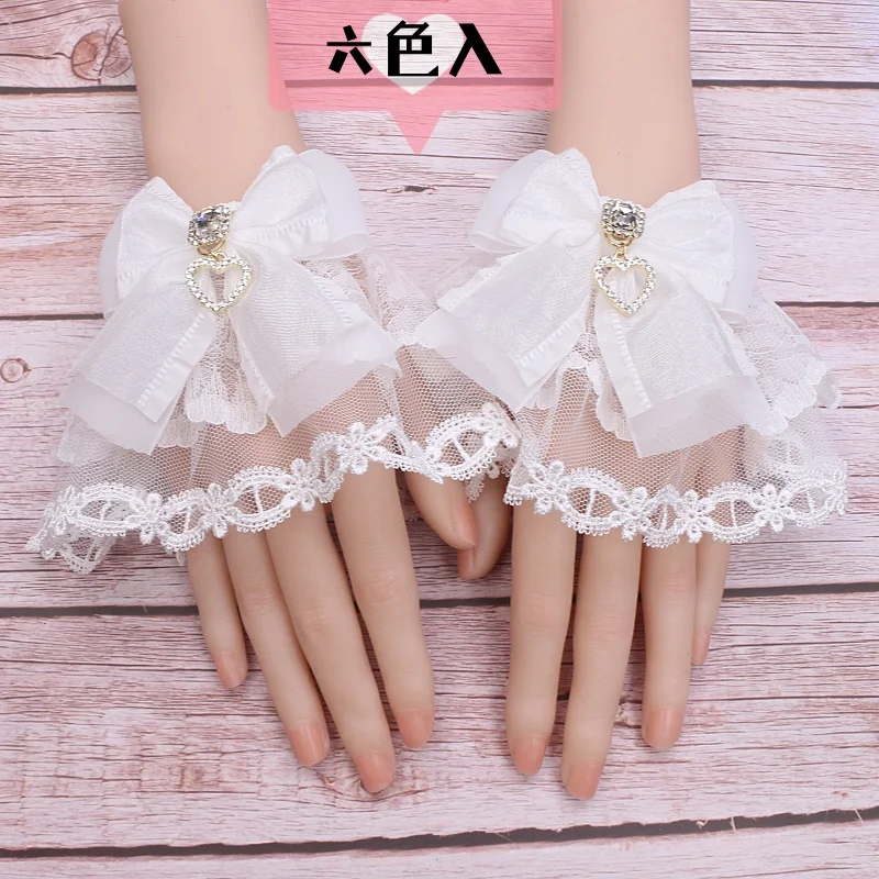 

Original Lolita Sweet Lace Sleeves Veil Bow Hand Sleeves Jewelry Summer