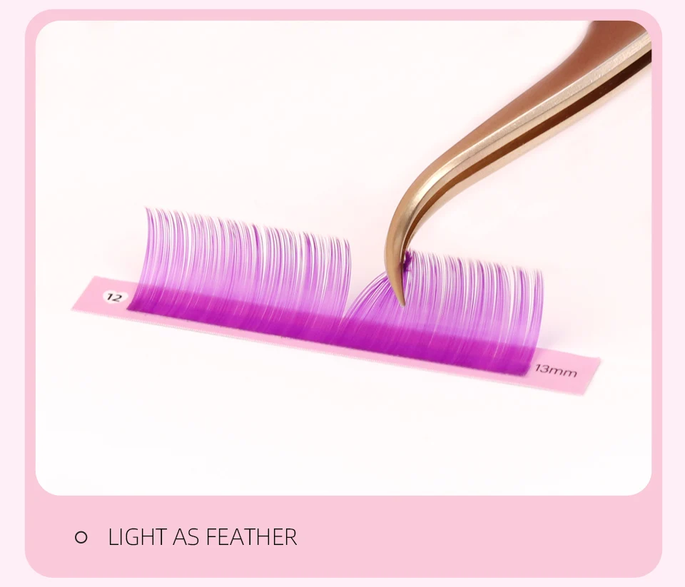 Farbige Einzelwimpern mit Farbverlauf für Cosplay, Nerzwimpern für Make-up in Gelb, Rot, Grün, Lila, Blau, Braun, Rosa, Wimpernverlängerung – Detail 6