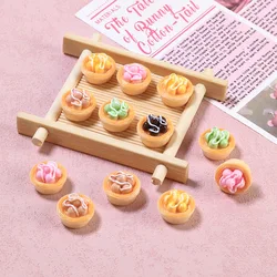 10/100PCS Miniatures 3D Egg Tart Series Resin Accessories DIY Keychains Materials Children Dollhouse Decor