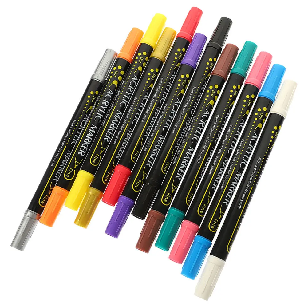 

12 шт. акриловых маркеров с гибким наконечником для плавного письма и рисования, для скрапбукинга, художественных работ, раскрашивания, для взрослых и художников