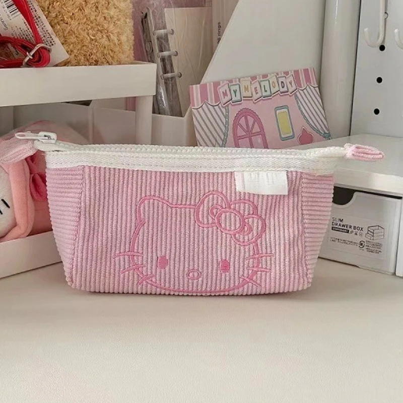 Hello Kitty Pencil Case New Sanrio Anime Cute High-capacity Stationery Bags Kids Fashion School Supplies Pen Pouch Children Gift