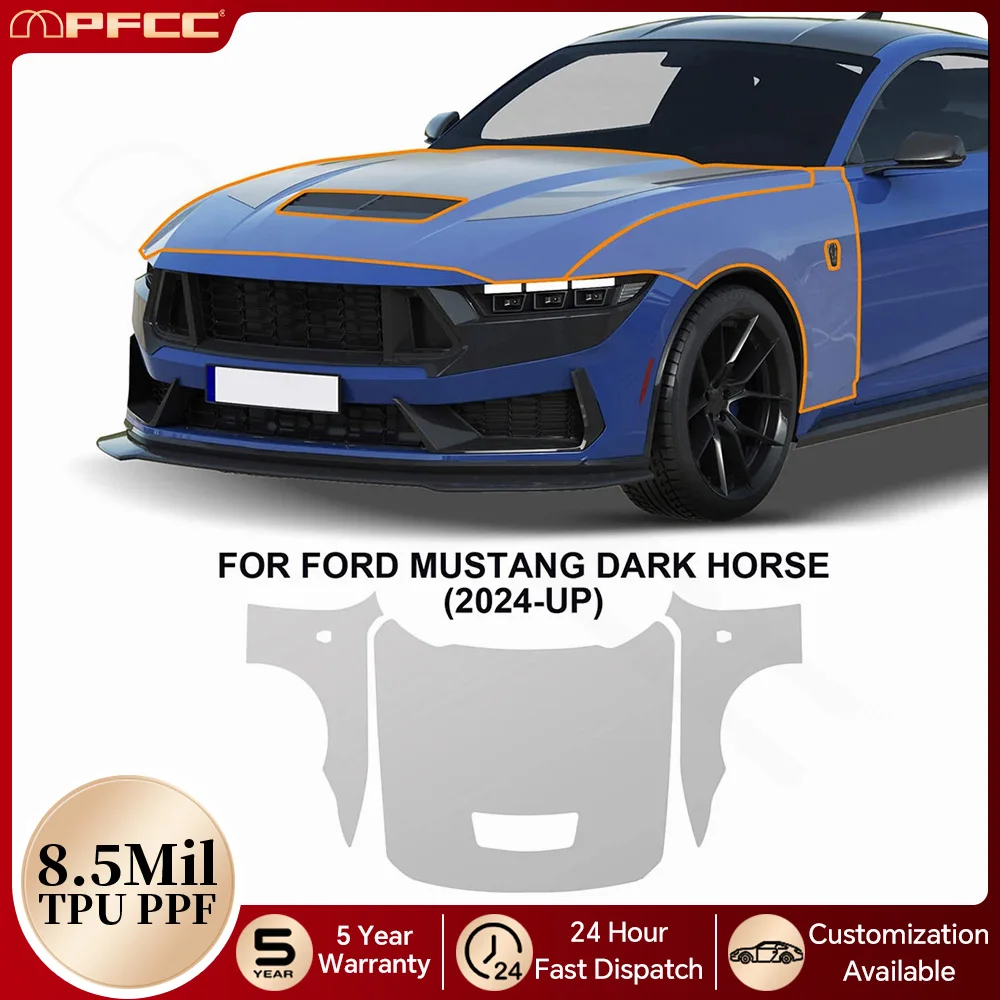 

Pre-cut PPF TPU Car Paint Protection Film For Ford Mustang Dark Horse 2024 2025 Anti-Scratch Clear Bra Resistant Invisible Cover