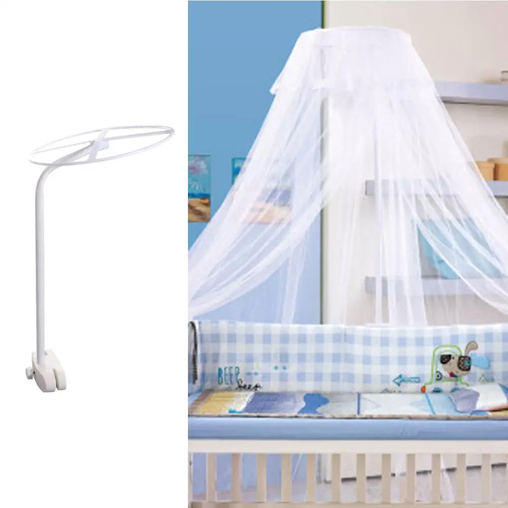 Bed Dome Cots Accessories Iron Mosquito Net Stand White Durable Bed Net Holder Stand Round Canopy Holder Rack Baby Crib Cot