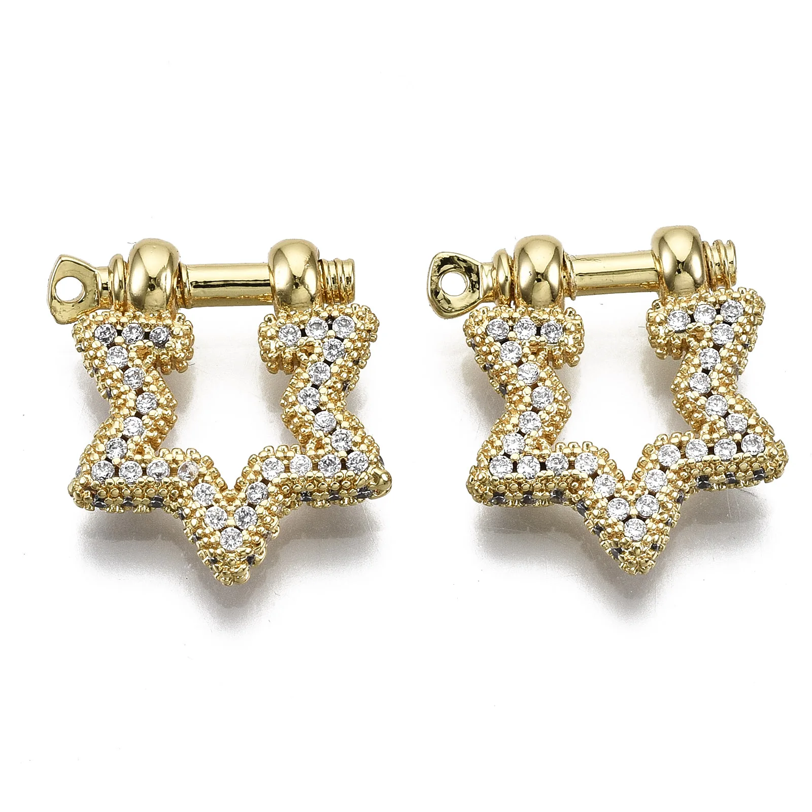 5pcs Brass Clear Cubic Zirconia D-Ring Anchor Shackle Clasps Metal Findings For Women Necklace Bracelets Jewelry Making Supplies