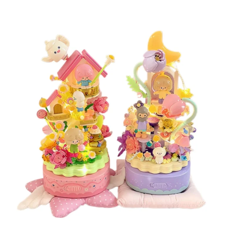 

New Moonlight Society RiCO and FARMER BOB Are Looking for Unicorn Eight Music Boxes Building Blocks DIY Toys Birthday Girl Gifts