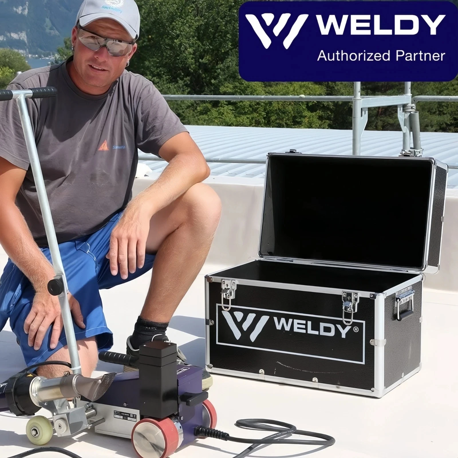 Weldy RW3400 Roofer 3500W Automatic Hot Air Welder for PVC Waterproof Membrane Roofing Welding Tool