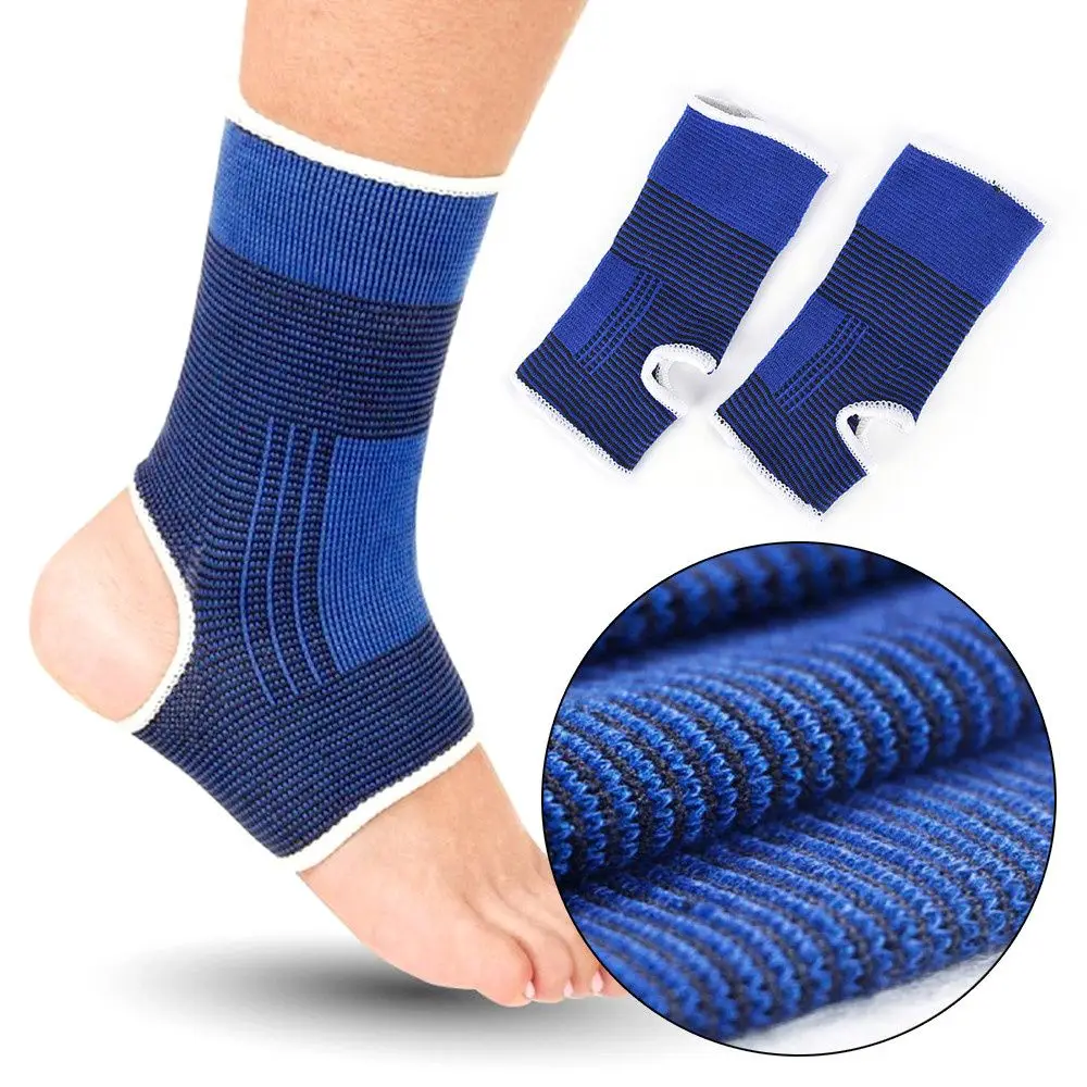 Compression Running Knee Support Brace Elastic Knitted Blue Knee Pads Wrist Support Elbow Support Ankle Support