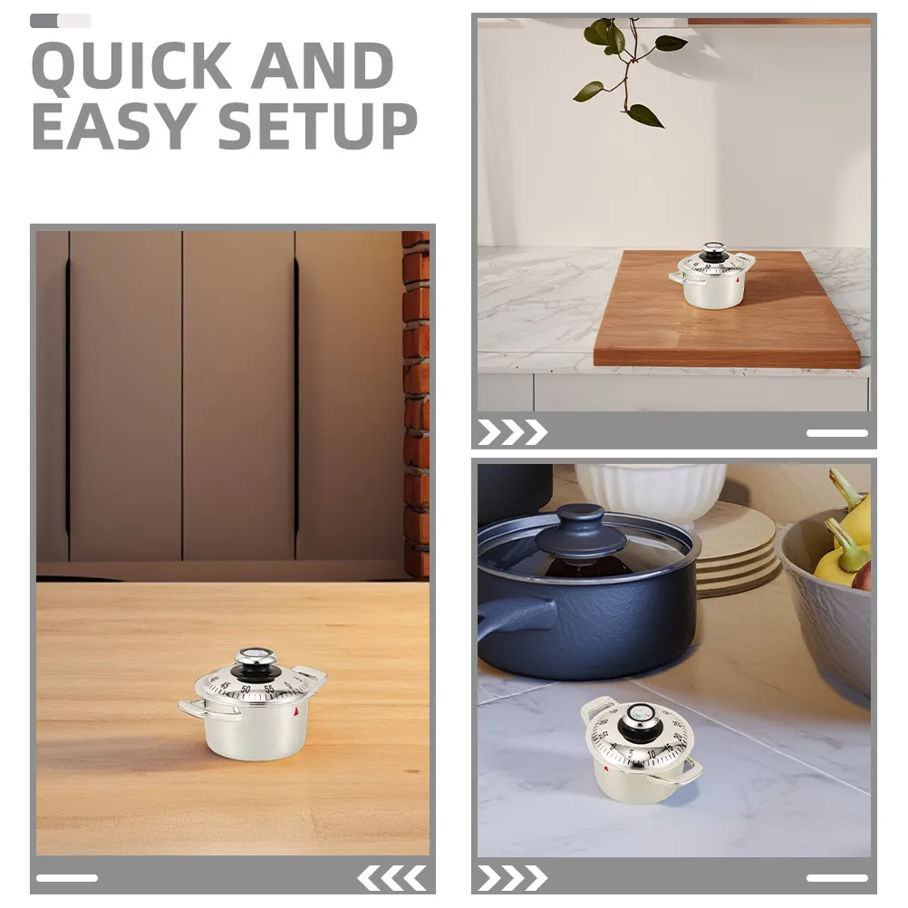 2Pcs Vintage Mechanical Kitchen Timer Wind Up 60 Minute Countdown Timer Loud Ringing Alarm for Baking Cooking Boiling Eggs