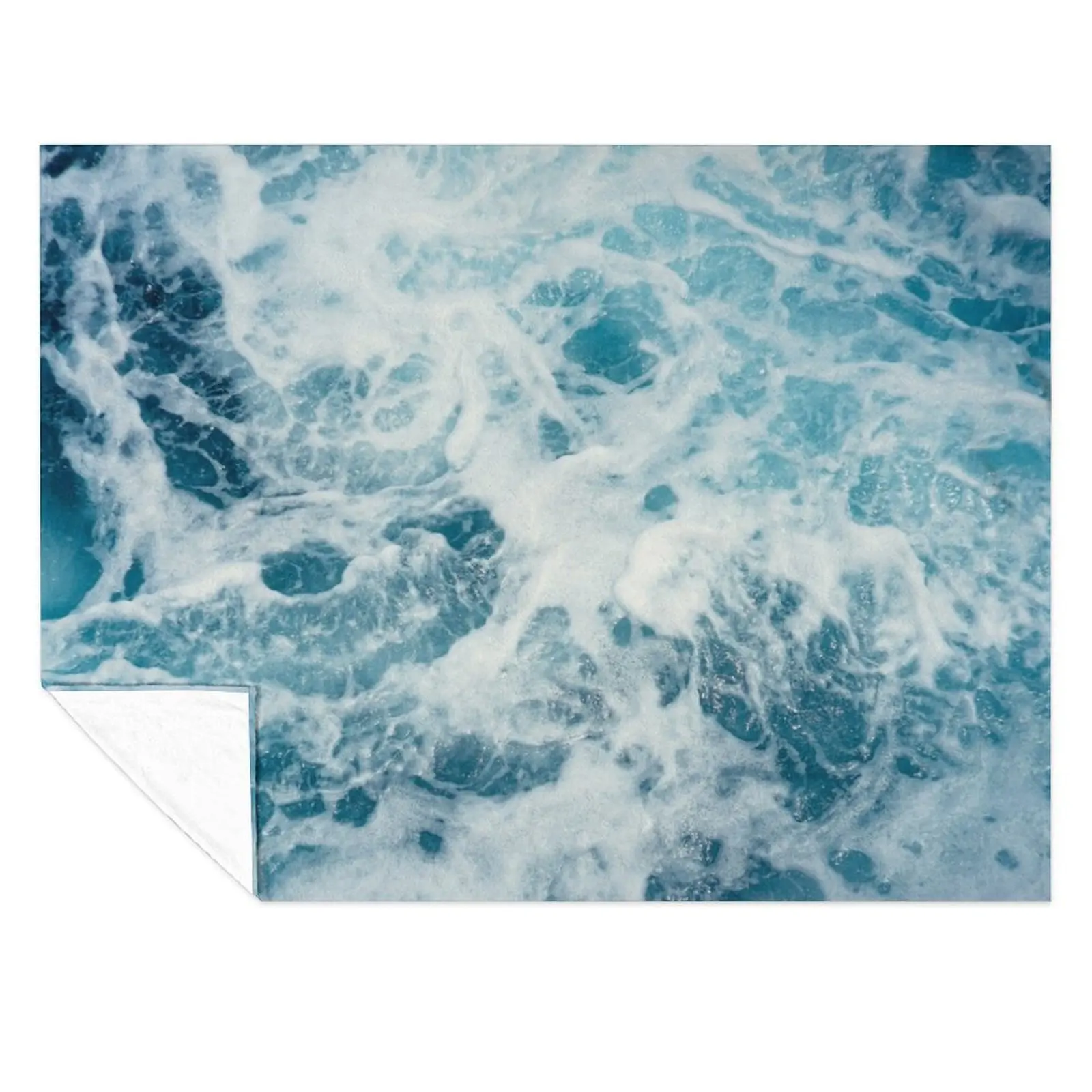 

Sea Waves in the Ocean Throw Blanket Sofas Bed Fashionable Luxury Blankets