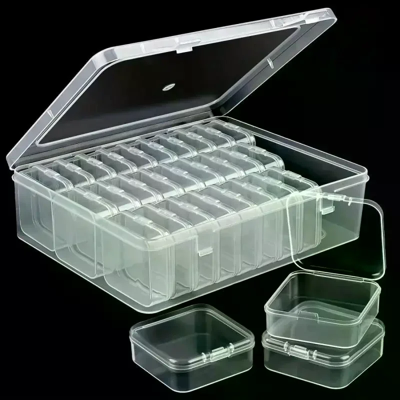 Transparent Plastic Bead Organizer Box Small Grid Storage Case With Lid Clear Jewelry Container For Pearls Crafts DIY