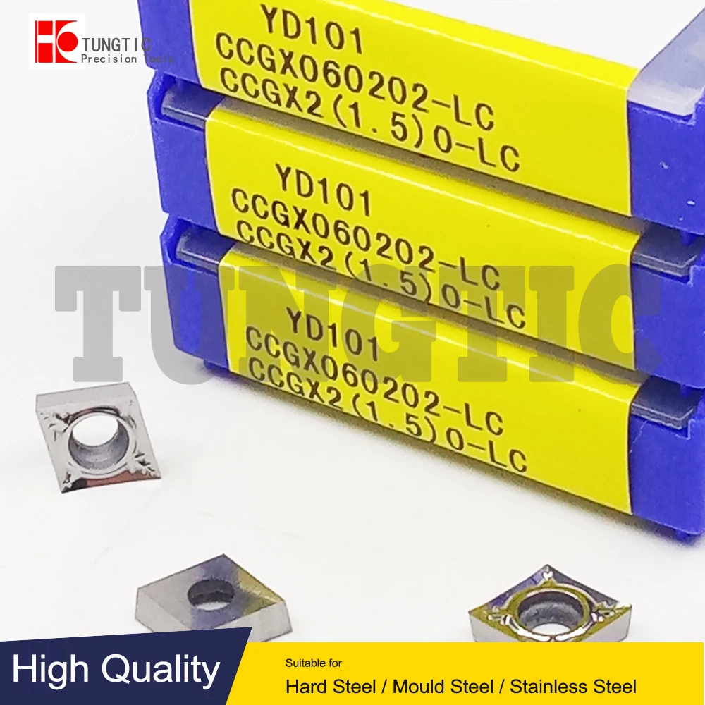 

CCGX060202-LC YD101 CCGX2(1.5)0-LC Твердосплавный токарный резец Вставки для токарного станка Инструменты для обработки металла для ЧПУ