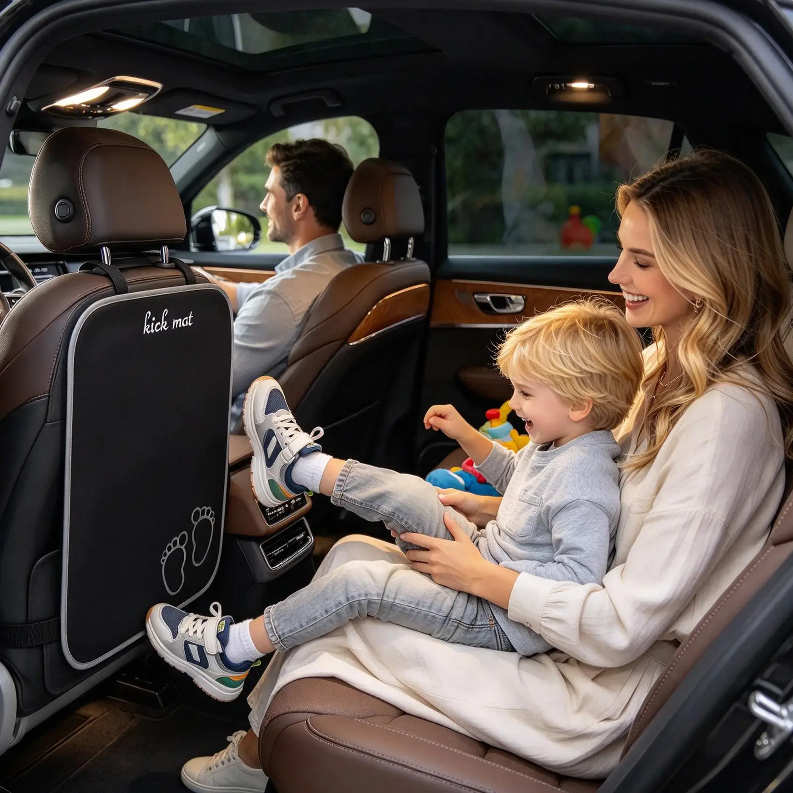 Car Kick Mats For Kids Mud Protection Auto Backseat Cover Car Seat Kick Protector For Trailer RV Sedan Pickup Tractor Traveling