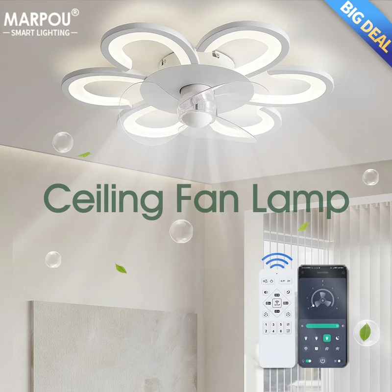 

Smart Electric Ceiling Fan With Light And Control Wireless Fan Household Silent 53W 220V PC APP Adjusting Wind Speed Living Room