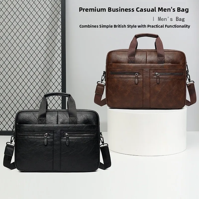

New 2025 Men's Casual Busin Laptop Bag Large Capaci Waterproof Single oulder Crossbody Bag for Traveling And Work