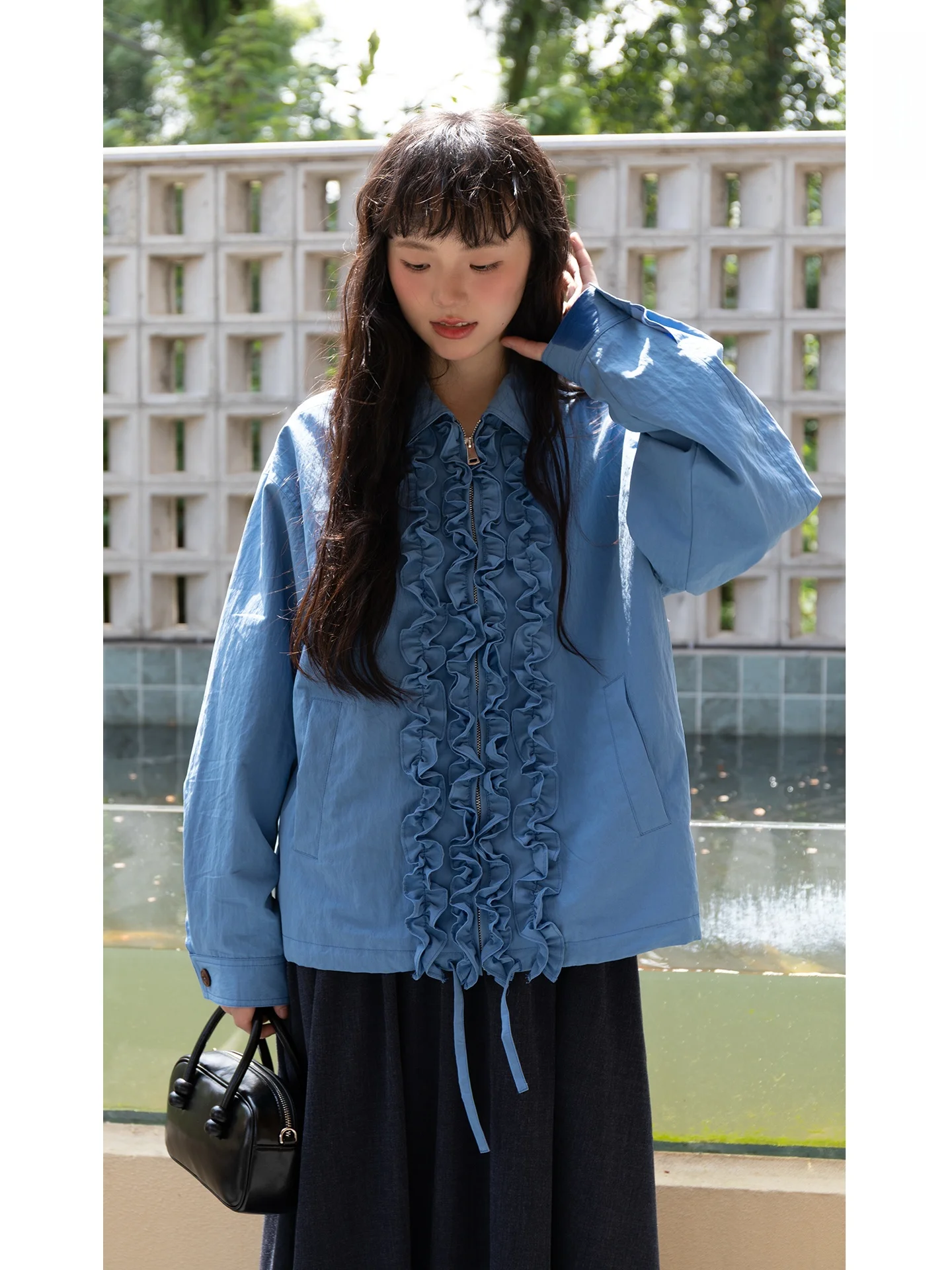 

Женская верхняя одежда BUD Commuter с уникальным дизайном, новая осенняя коллекция, с воротником-стойкой, из смесового хлопка, во французском стиле