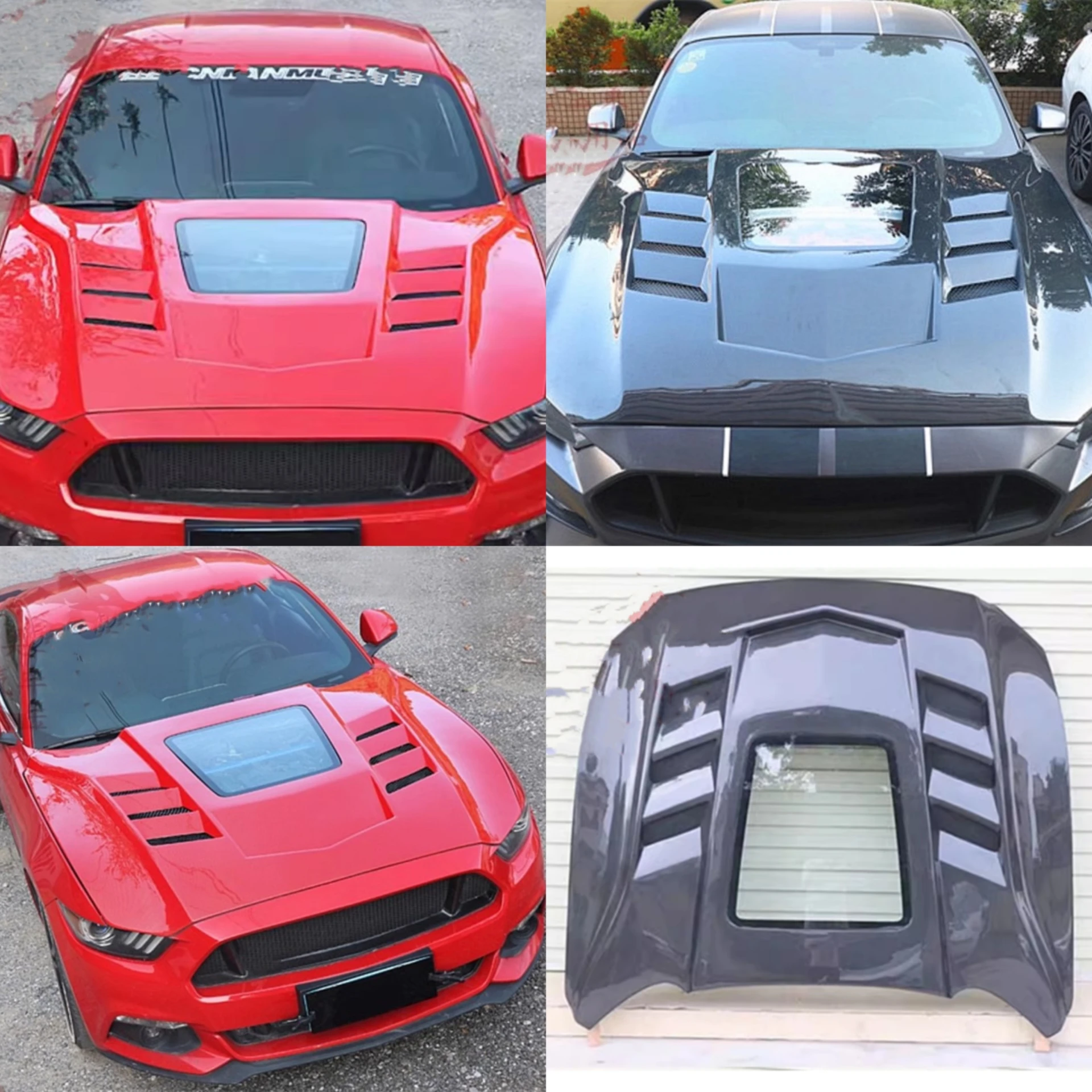 

Carbon Fiber Engine Cover Resin Hood for Ford Mustang 2015-2017 Convert Transparent Bonnet Body Kit Car Accessories